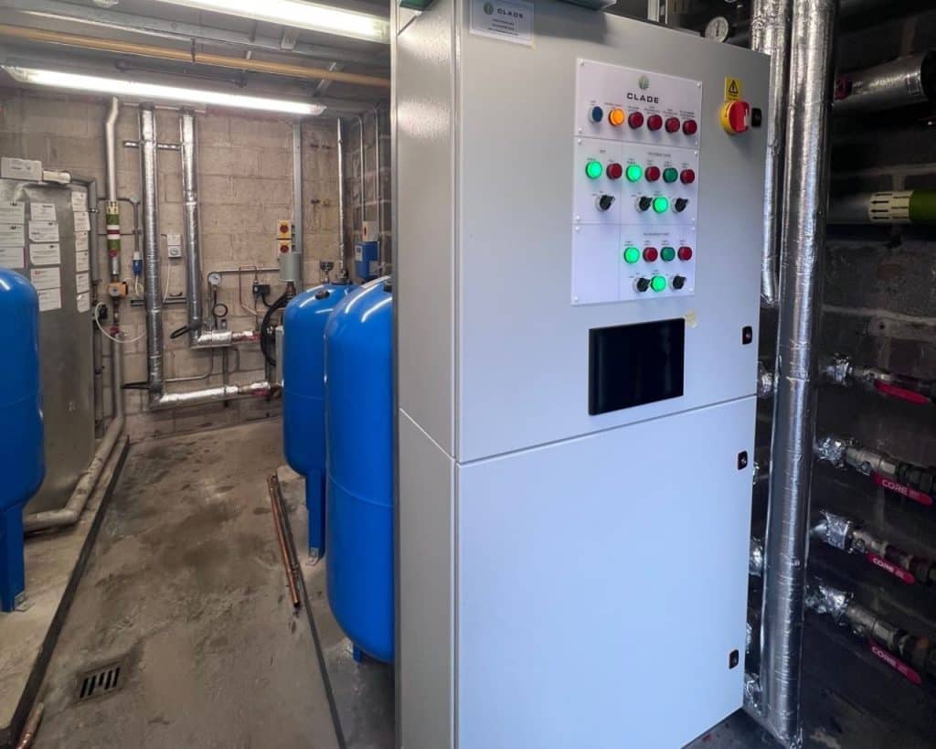 Air source heat pump plant room